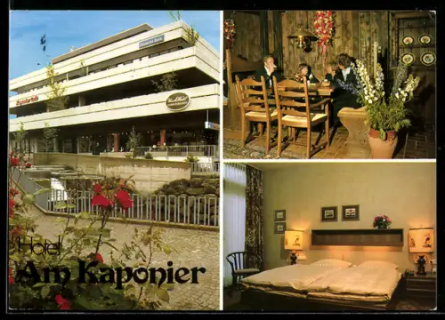 AK Vechta, Hotel Am Kaponier, Inh. Alwin Schockemöhle, Aussenansicht, Gastraum, Gästezimmer
