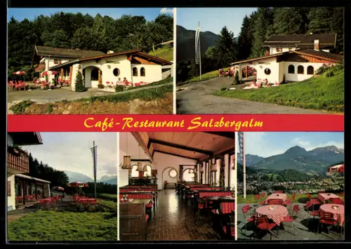 AK Berchtesgaden, An der Obersalzberg-Seilbahn Mittelstation, Café-Restaurant Salzbergalm, Aussenansicht
