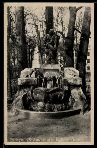 AK Meiningen, Märchenbrunnen im Englischen Garten