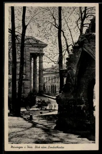 AK Meiningen i. Thür., Blick zum Landestheater