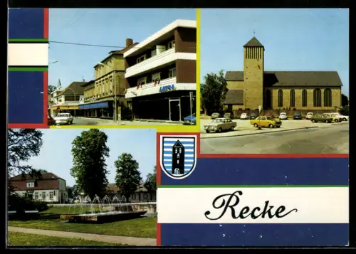 AK Recke, Hauptstrasse, Katholische Kirche, Am Ehrenhain