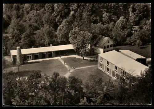AK Hasenweiler /Ravensburg, Ferienheim Haslachmühle aus der Vogelschau