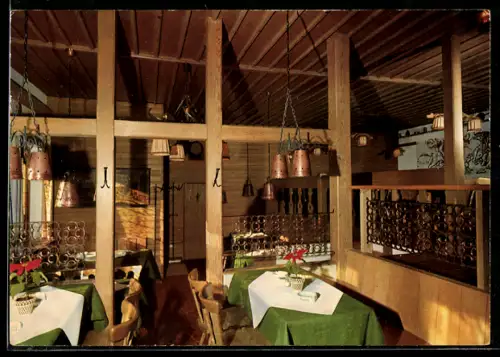 AK Berchtesgaden, Hotel Vier Jahreszeiten, Hubertus-Klause, Innenansicht