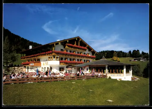 AK Ramsau, Hotel Gasthof Nutzkaser, Terrasse, Berghang