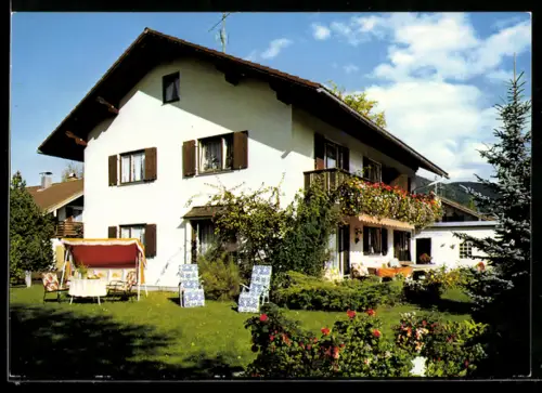 AK Lenggries /Bay., Haus Kiefersauer, Ferienwohnungen, Balkon, Liegewiese