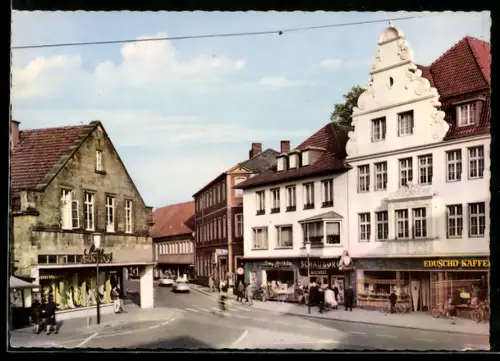 AK Ibbenbüren /Westf., Oberer Markt, Geschäftshäuser, Eduscho Kaffee, Bekleidungshaus