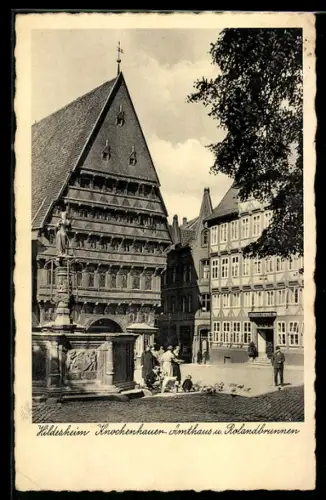 AK Hildesheim, Knochenhauer-Amtshaus, Rolandbrunnen