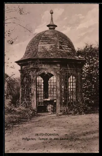 AK Veitshöchheim, Hofgarten, Tempel in den Laubengängen