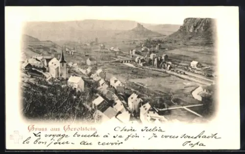 AK Gerolstein, Ortsansicht aus der Vogelschau