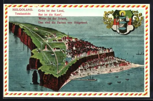 AK Helgoland, Totalansicht, Wappen