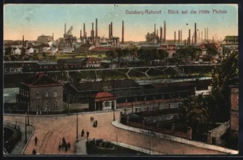 AK Duisburg-Ruhrort, Blick auf die Hütte Phönix