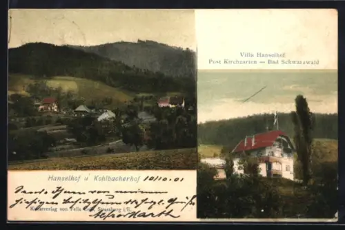 AK Kirchzarten /Bad Schwarzwald, Hotel Villa Hanselhof und Kohlbacherhof