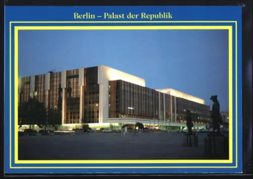 AK Berlin, Palast der Republik am Abend