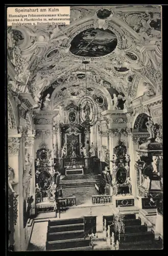 AK Speinshart am Kulm, Ehemaliges Prämonstratenser Kloster, Pfarrkirche, Stukkaturen, Holzschnitzereien
