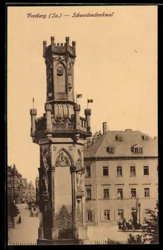 AK Freiberg /Sa., Schwedendenkmal