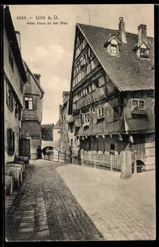 AK Ulm a. D., Altes Haus an der Blau
