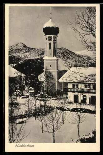 AK Fischbachau, Kirche im Winter