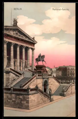 AK Berlin, National-Galerie, Reiterstandbild Friedrich Wilhelm IV
