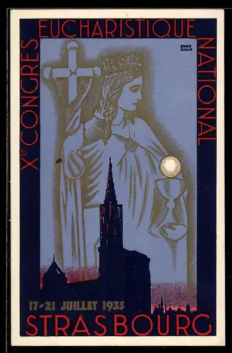 Künstler-AK Strasbourg, X. Congres Eucharistique National 1935