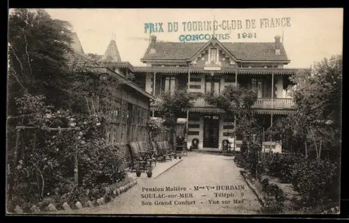 AK Soulac-sur-Mer, Pension Molière, Propr. Mme Vve Hurbain