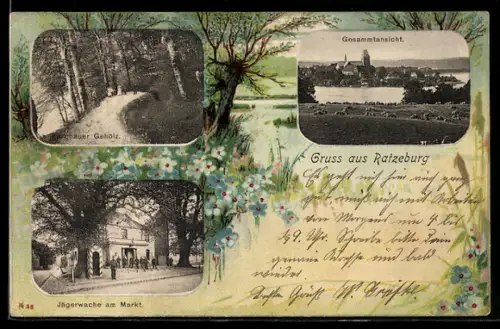 AK Ratzeburg, Gesamtansicht, Jägerwache am Markt