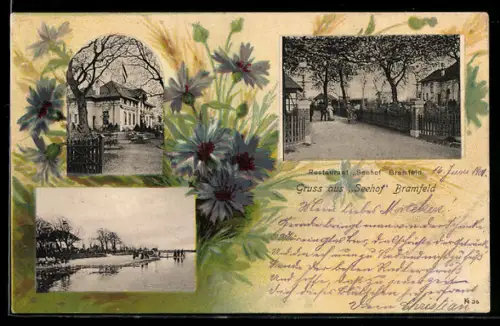 Passepartout-AK Hamburg-Bramfeld, Restaurant Seehof, Seeansicht