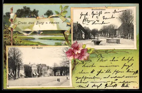 AK Burg a. Fehmarn, Am Markt, Breitestrasse