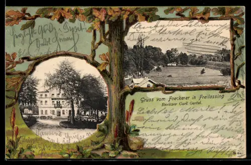 Passepartout-Lithographie Freilassing, Gasthaus Foeckerer