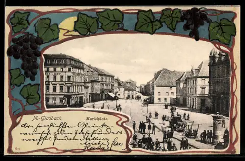 AK Mönchengladbach, Blick auf Marktplatz