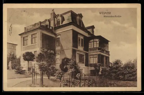 AK Weimar, Nietsche-Archiv in der Luisenstrasse