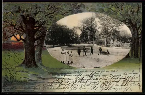 Passepartout-AK Tostedt, Sand mit Gasthof zur grünen Eiche
