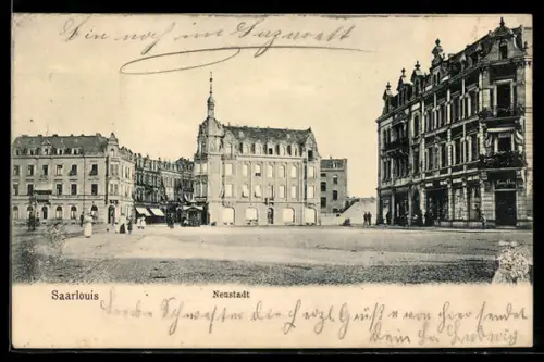 AK Saarlouis, Ortspartie, Strasse Neustadt