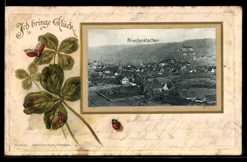 AK Niederstetten, Ortsansicht aus der Vogelschau