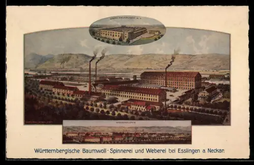 AK Esslingen, Württembergische Baumwoll-Spinnerei und Weberei, Wohnkolonie