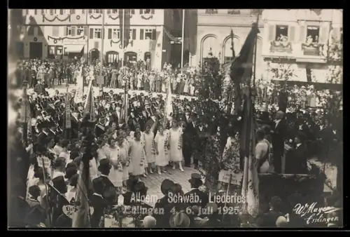 Foto-AK Esslingen, 31. Allgemeines Schwäbisches Liederfest 1925