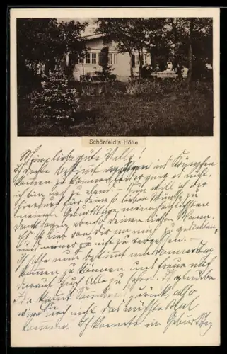 AK Schönefeld /Leipzig, Gellertstrasse 2, Schönfeld`s Höhe