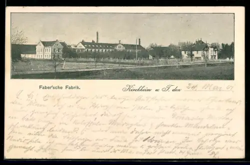 AK Kirchheim u. Teck, Fabersche Fabrik um 1900