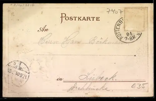 Passepartout-Lithographie Rottenburg, Marktplatz mit Dom, Wappen