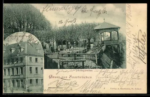 AK Saarbrücken, Restaurant zum Scharfen Eck, Gasthaus zum Jakobsgärtchen