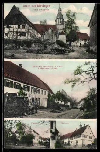 AK Börtlingen, Kirche, Handlung Kurtz, Pfarrhof, Rathaus