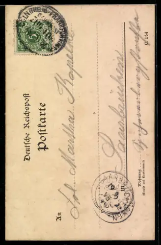 Lithographie Rhens, Hotel Königsstuhl, Ruine Königsstuhl