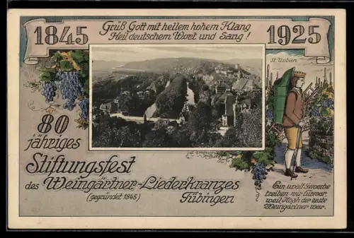 AK Tübingen, 80 jähriges Stiftungsfest des Weingärtner-Liederkranzes 1925