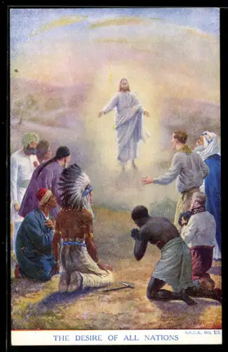 AK Christus erscheint verschiedenen einheimischen Völkern, Missionar