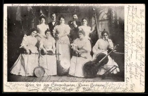 AK Österreichisches Damen-Orchester und Quartett-Sänger J. Bach