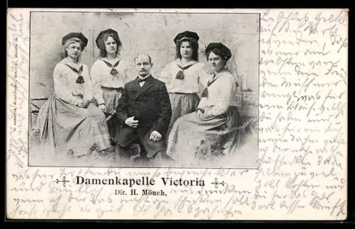 AK Damenkapelle Victoria in Matrosenblusen