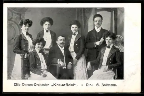 AK Elite Damen-Orchester Kreuzfidel, Dir. G. Boitmann