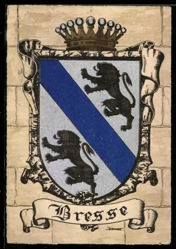AK Bresse, Wappen auf Mauer-Hintergrund