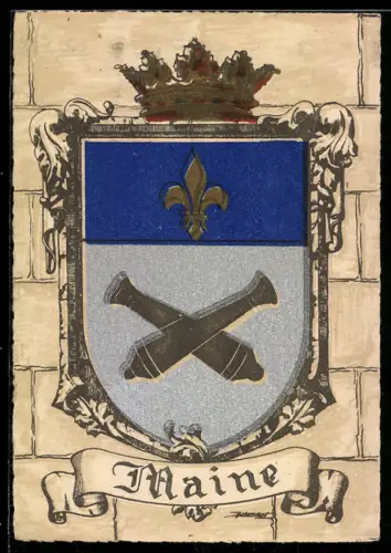 AK Maine, Wappen auf Mauer-Hintergrund
