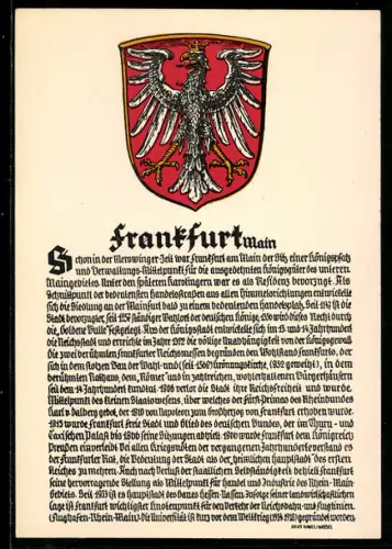 AK Frankfurt /Main, Wappen, Historischer Abriss