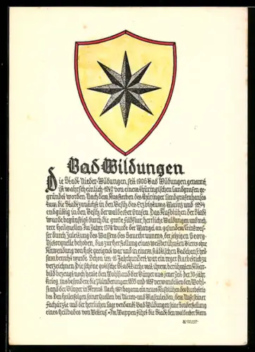 AK Bad Wildungen, Wappen, Historischer Abriss